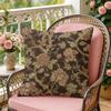 Vintage Textile  Floral Fabric Cushion Cover Silky Short Plush Invisible Zipper Dustproof Sofa Pillow Case For Home Decor