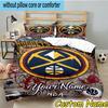 3pcs Custom Name Denver Basketball Team Bedding Set Includes 1 Duvet Cover & 2 Pillowcases for All Seasons Dormitory Home Decor Christmas gifts