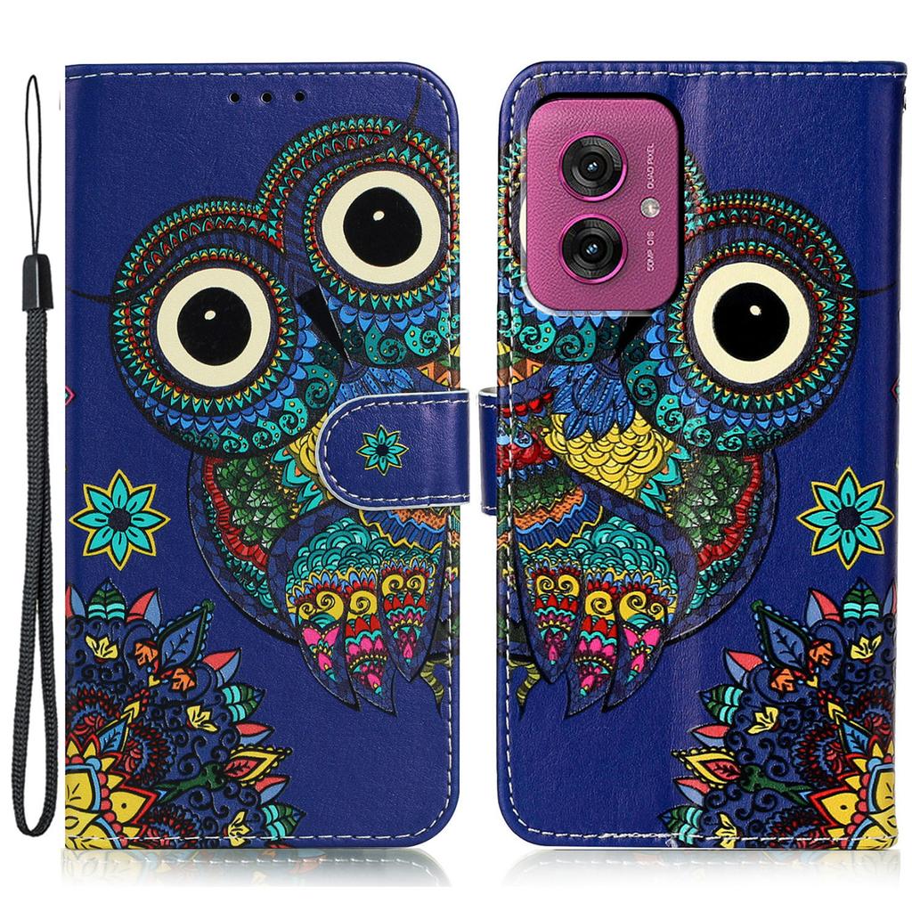 For Motorola Moto G55 5G Case Pattern Leather Wallet Phone Cover with Card Holder