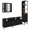 Bathroom Furniture Set 4 pcs Black Oak Effect Wood Based Material