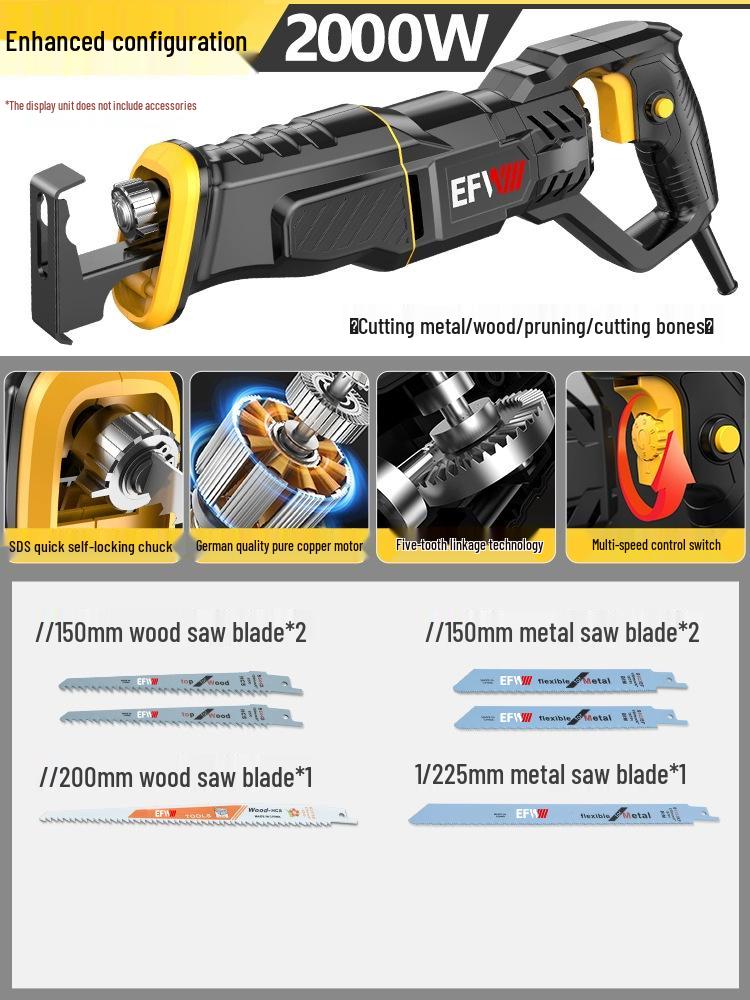 Universal Electric Reciprocating Machete Saw for Wood, Steel, Bone, and Walls