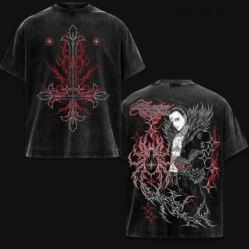 

2026 Горячий Аниме Охотник х Охотник Хролло Одежда Мужчины Женщины Футболки с Коротким Рукавом Хлопковая Футболка Стирки Оверсайз Футболка Харадзюку Футболка L бежевый