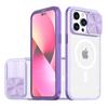 Slide Camera Lens Protector Armor Case For iPhone 16 15 13 14 Plus 11 12 Pro Max For Magsafe Shockproof Armor Bumper Clear Cover