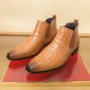 Fashion High-quality Men's Pointed Business Casual Ankle Boot Fashion Brand Male Winter New Style Comfortable Chelsea Leather Shoes