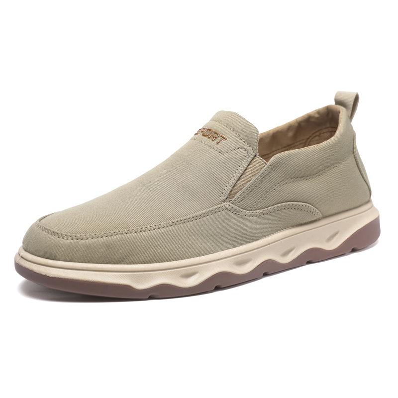 

Men s shoes spring new one-pedal Doudou shoes light and comfortable old Beijing canvas shoes 44 standard code сірий колір