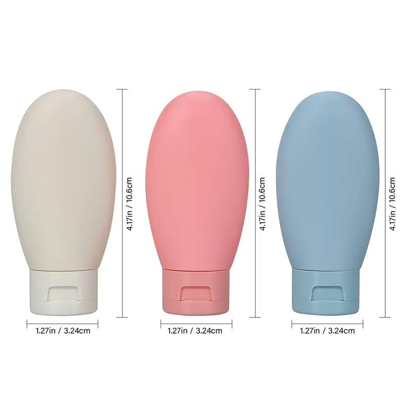 3Pcs Travel Bottles for Toiletries Leak Proof  Refillable Squeeze Travel Size Containers BPA Free for Cleansers, Lotions