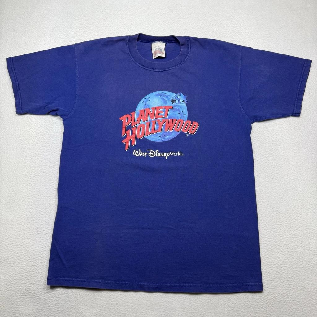 Vintage Planet Hollywood Shirt Medium Walt Disney World Blue 1991 Made In USA