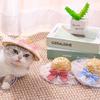 Popular Korean Straw Hat Foreign Style Farmer Hat Sun Hats Pet Cat Funny Retro Cute Bow Fashion Pet Products