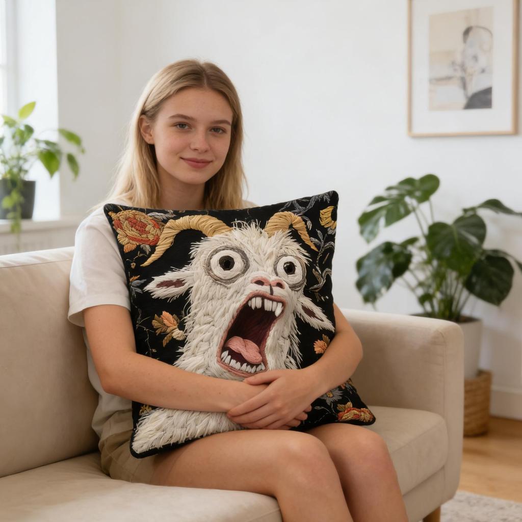 Pillow Covers Screaming Goat Soft Protector Decorations 17.72x17.72 Inches Throw Cushion Covers for Party Couch Home Dorm Family