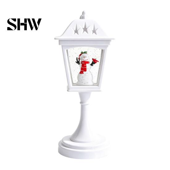 Holiday Gift for Kids Christmas Snow Sphere Lamp, Retro Street Lamp Design, Santa Party Ambient Lighting Snowman Tree Night Light Bedroom, Tabletop