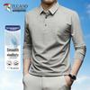 Pánské business casual polo tričko s dlouhým rukávem