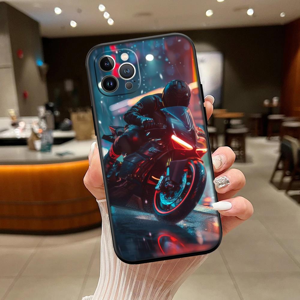 RA18 Motorcycle Racing New High-End Shell Phone Case for iPhone 16 15 14 13 12 Pro Max Plus Mini