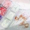 6 Grids Shining Flower Petal Chip Nail Sequins Cherry Blossoms Glitter Stickers Spring Holographic Decor Flakes Colorful Decor