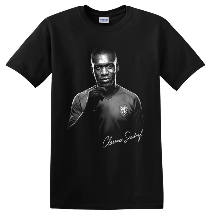 Clarence Seedorf Soccer T Shirt Netherlands Midfielder Portrait Graphic Art Tee