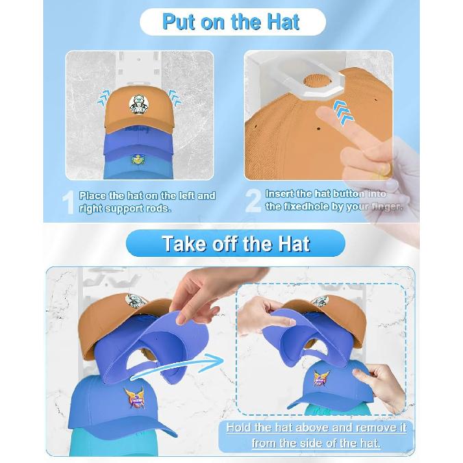 2026 New Baseball Cap Rack Wall Mounted Hat Organizer Storage Hanger for Door Closet Multifunctional Cap Holder Display Cup Holders 5