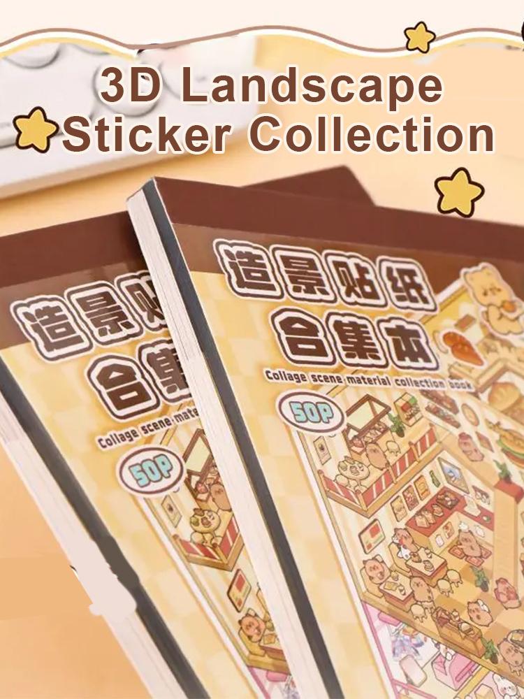 20Pcs 20in1 3D Landscape Sticker Collection Book Album Cartoon Scene DIY Toy Game Festival Birthday Gift for Kid Girl Child