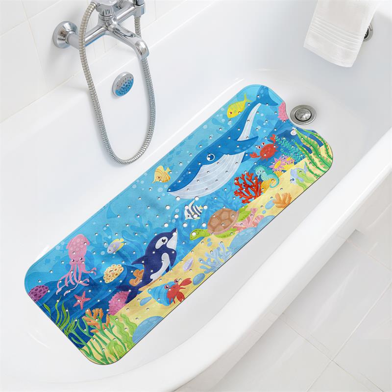 Gyermek Csúszásmentes Rajzfilm Fürdőszobai Szőnyeg - Mosható Ovális Biztonsági Zuhanyzótálca Padló Szőnyeg