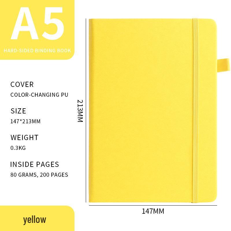 A5 Leather PU Business Journal with Elastic Band - Customizable Logo