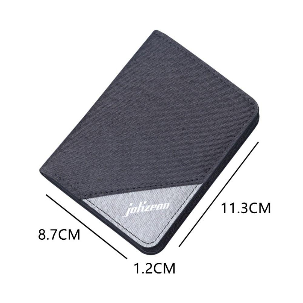 New Canvas Men's Short Wallet Two-fold Large Capacity Multiple Pockets Black Coffee Slim Money Bag Men Women