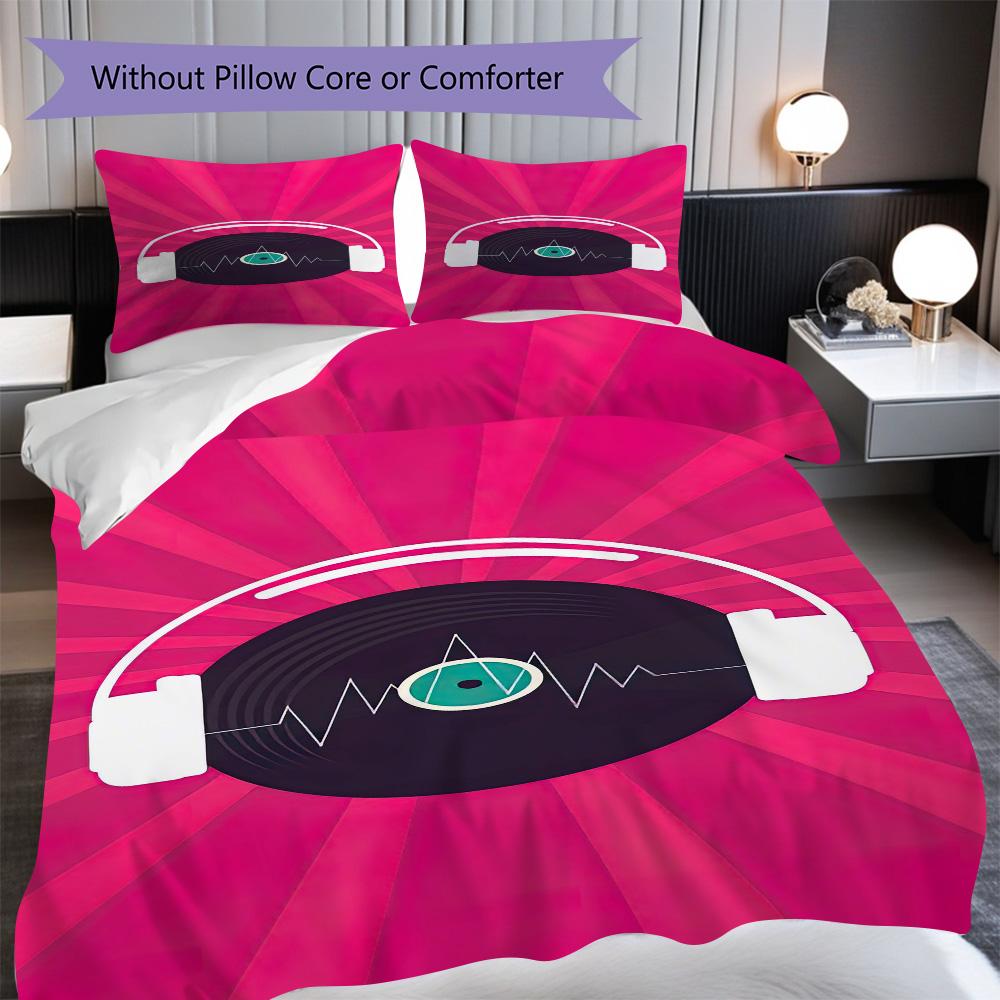 1PC Music, guitar Theme Bedding Quilt Set Quilt Cover Pillowcase Home Decoration Birthday Gift (1 * duvet cover + 2 * pillowcase, without core)