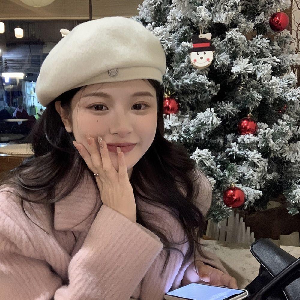 British Style Octagonal Hat Woolen Retro Painter Hat Casual Wool Beret  Autumn