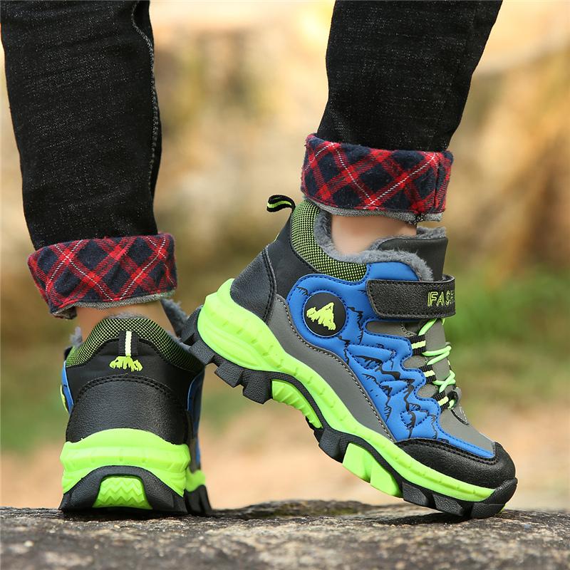 4-18 Years Old Youth Non-slip Waterproof High-top Plus Velvet Snow Boots Fashion Children's Winter Boots