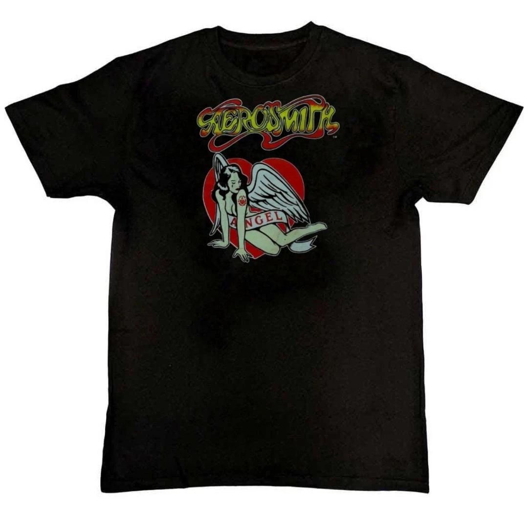 Retro Angel Girl Aerosmith Band Graphic Print Unisex T-Shirt S M L XL 2 3 4 XL XXXXL