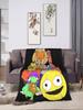 Soft Flannel Throw Blanket for Students Airplane Travel Living Room Sofa Bed  Smiling Friends Ducks Design
