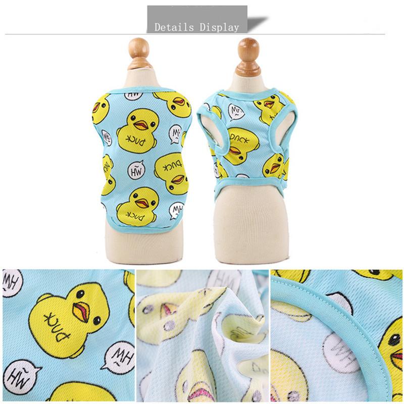 Summer Pet Dog Clothes Puppy Dog Cat Vest Shirt Duck Cartoon Pet Clothing Chihuahua Tshirt Puppy Vest Yorkshire Terrier
