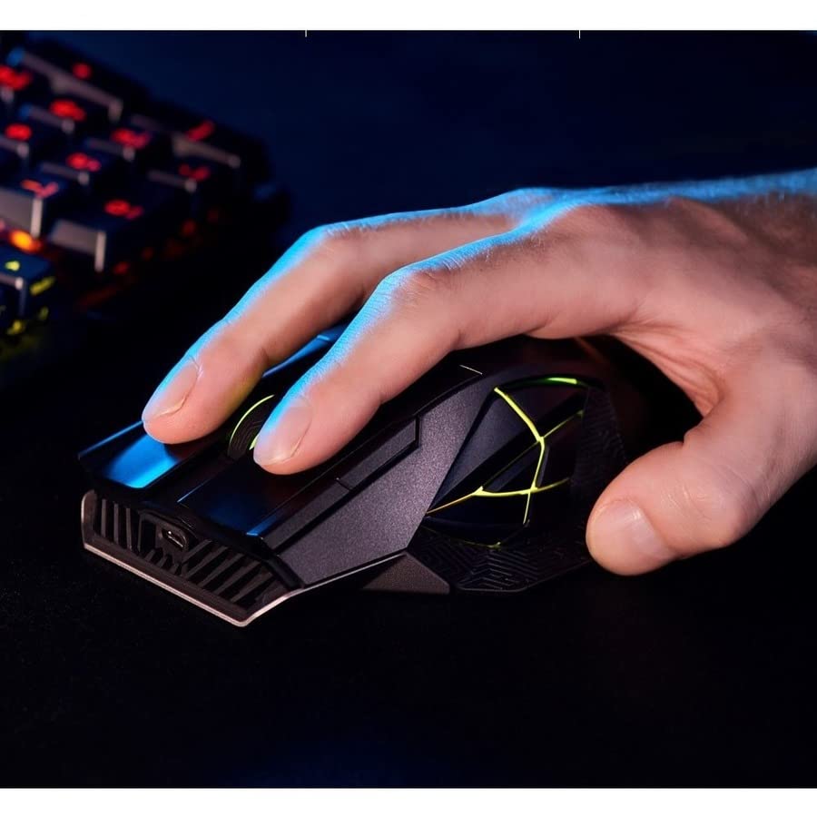 ASUSTek ROG Spatha X MMO Wireless Gaming 12 Programmable Up to 67 Hours of Battery ROG RGB Black Mouse, 19,000dpi, Buttons, Dual-Mode Connection,