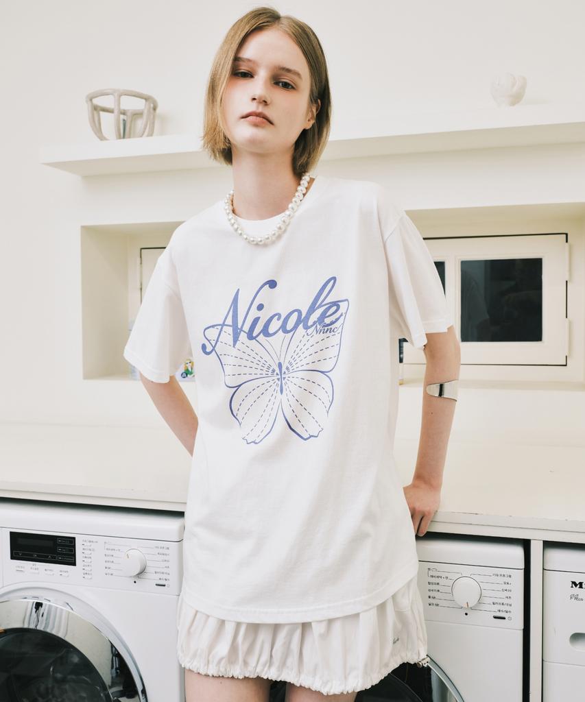Nigaennikol Nicole Butterfly Sleeve Top_Cream Light Purple