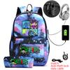 One Piece Zoro Print Anti Theft School Backpack Student Bookbag with Pen Case for Kids Teens