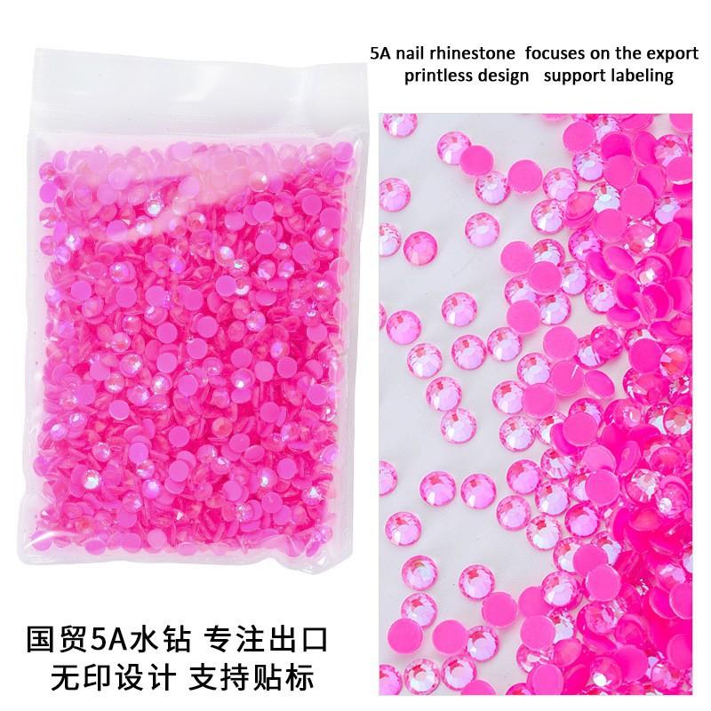 Glass Flat Bottom Luminous Diamond Diy Nail Drill Nail Decoration Fluorescent Drill Mobile Phone Case Decorative Rhinestone