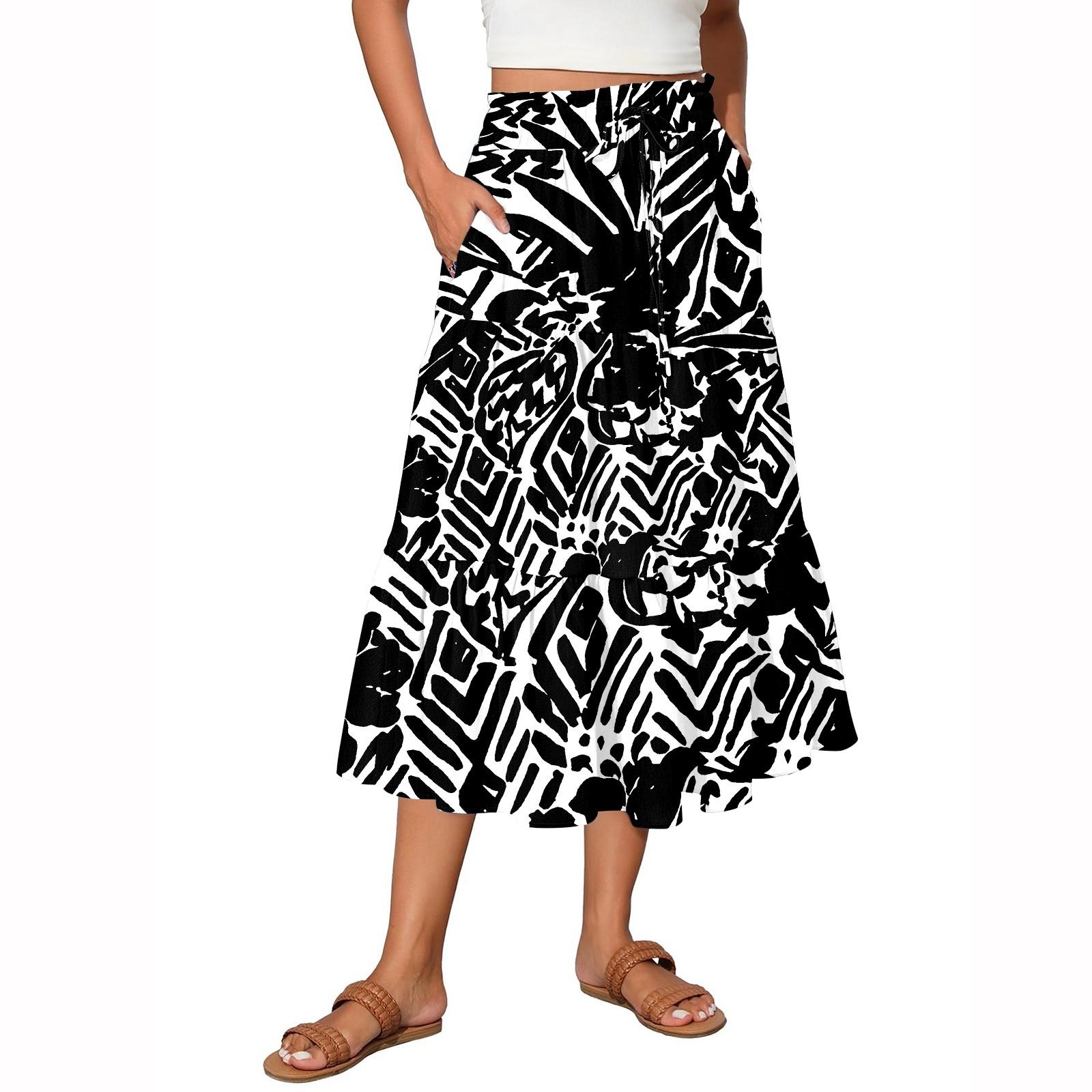 

Женские струящиеся расклешенные юбки-макси с оборками и эластичным поясом, элегантные многослойные длинные юбки в стиле бохо L чёрный