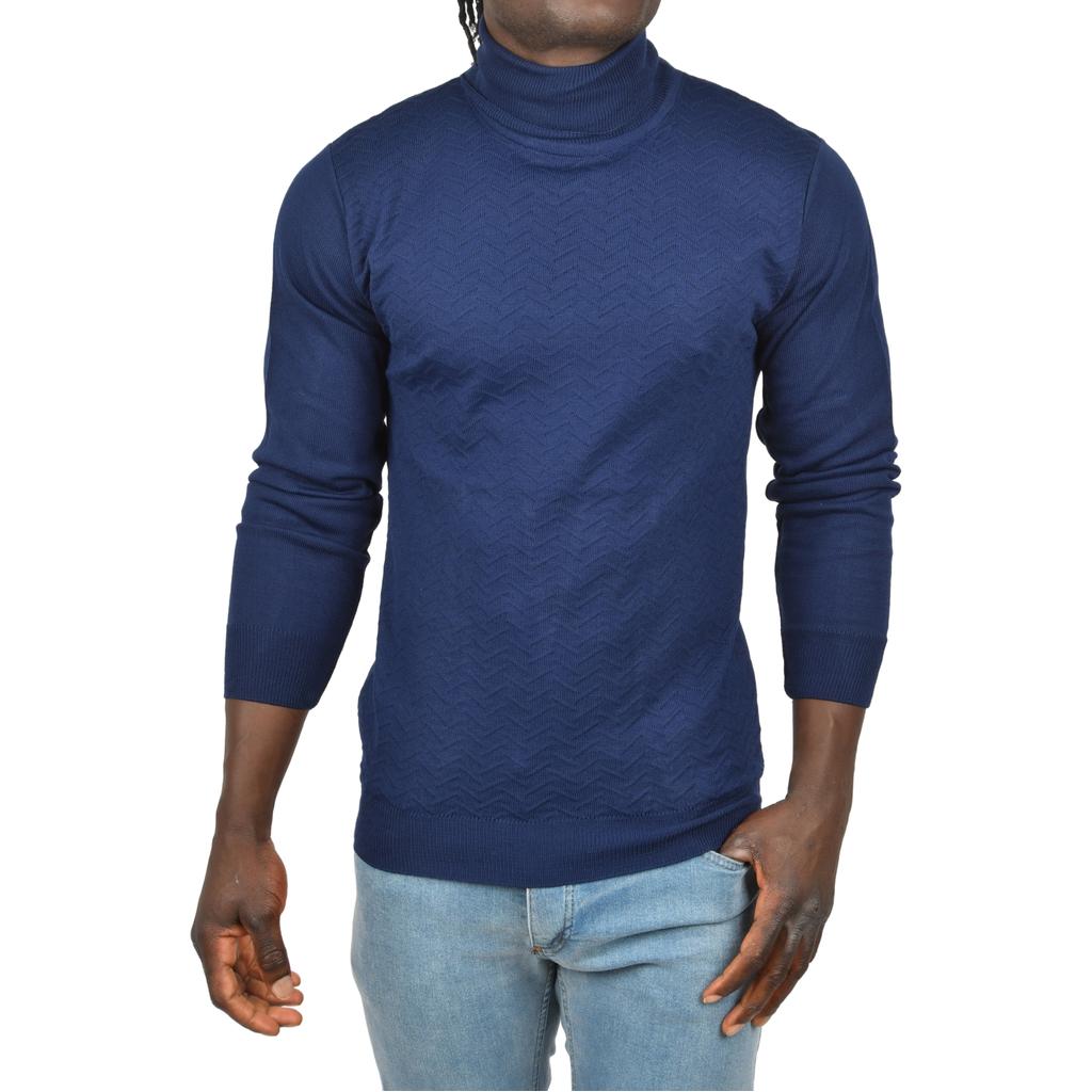 DeepSEA Zigzag Desenli Tam Balıkçı Yaka Dar Kesim Boğazlı Triko Kazak 2505497