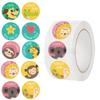 500 Pictures/roll Roll Sticker Tape Cartoon Children's Reward Book Material Envelope DIY Seal Sticker