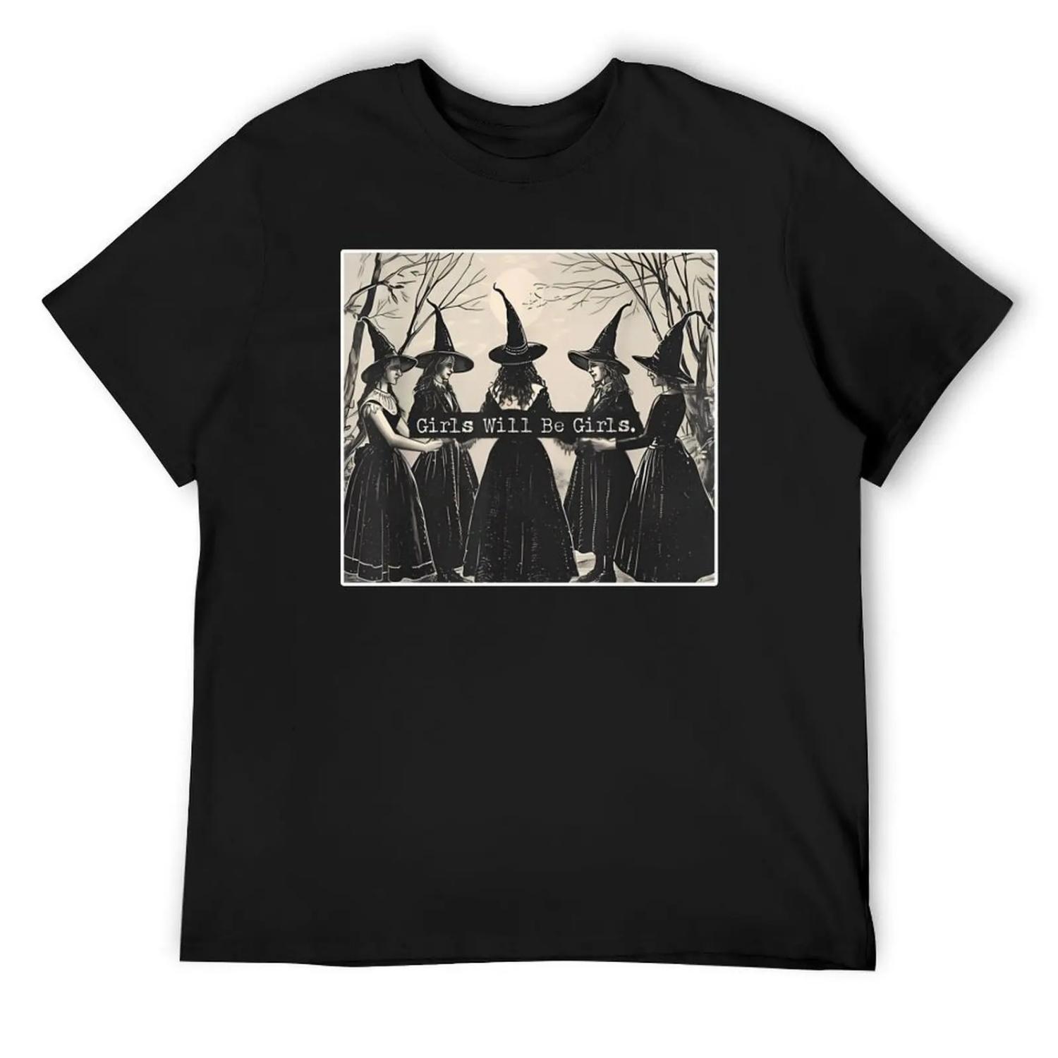 Girl Will Be Girl, Funny Witch, Witchy Vibes T-Shirt football t shirt oversize t-shirts man graphic t shirts tee shirts for men S