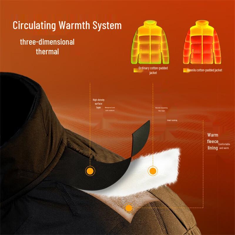 Baleno Men's American Casual Stand Collar Padded Jacket