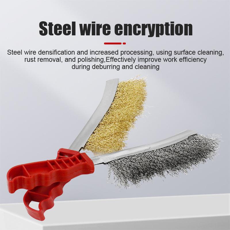 Multifunctional Wire Brush Copper Plated Stainless Steel Brush Cleaning Brush Metal Rust Removal Brush For Cleaning Bbq Grill
