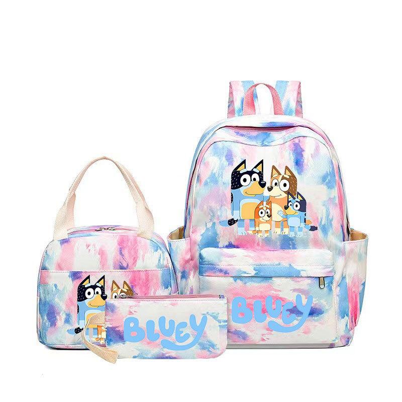 

Bluey тот же повседневный трехкомпонентный рюкзак школьный портфель с принтом студенческий стиль ученик средней школы большая вместимость three-piece set