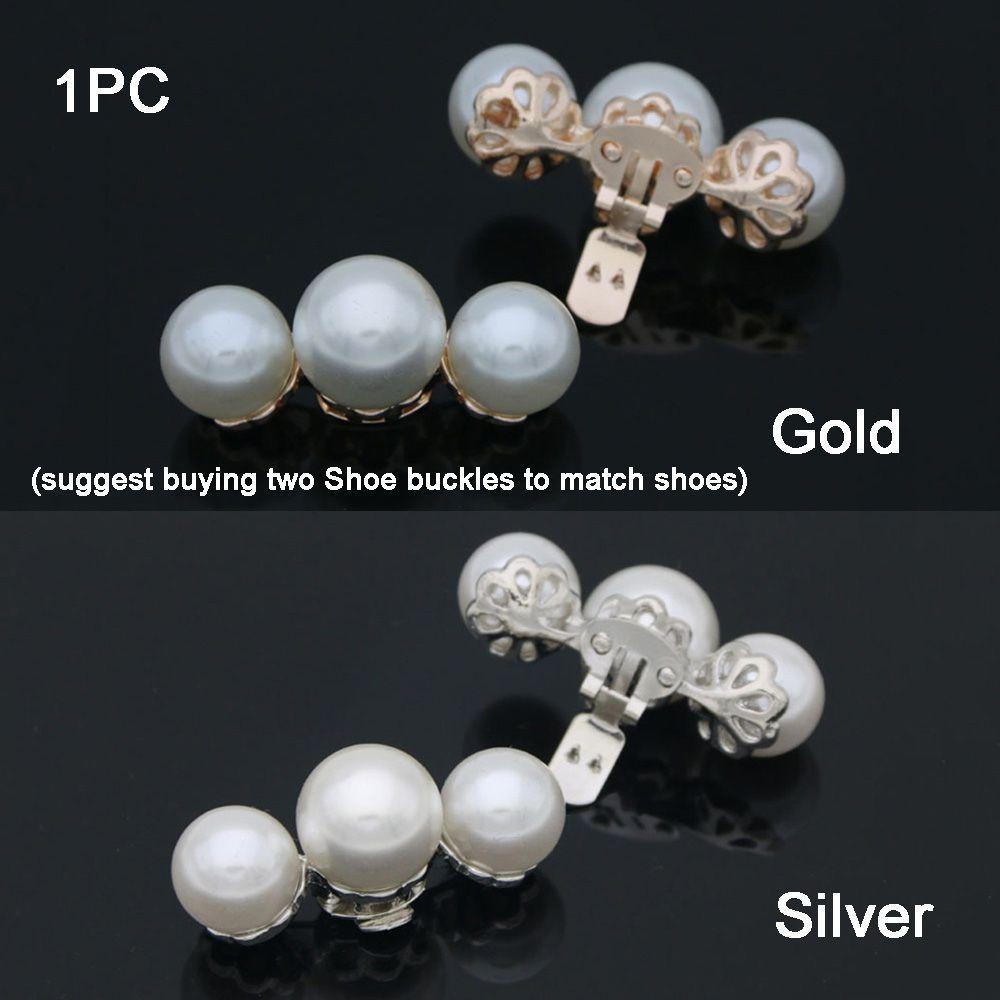 1PC Women Wedding Bride Charm Buckle Pearl Decoration Clips Big Pearl Shoe Decorations