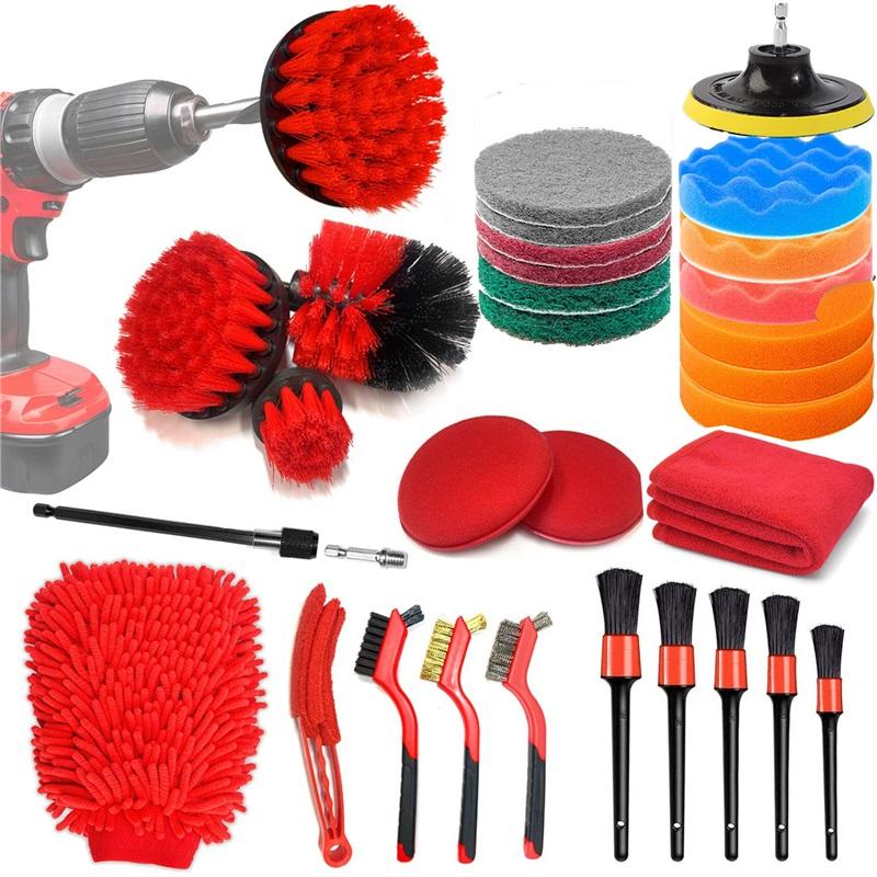 15 Piece Car Cleaning Kit Electric Drill Brush Air Conditioner Vent Cleaning Brush Combo Set