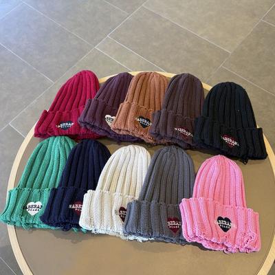 Autumn and Winter Windproof and Warm Korean Style Ear Protection Knitted Hat for Boys and Girls Spring Style Trendy Baby Pullover Hat