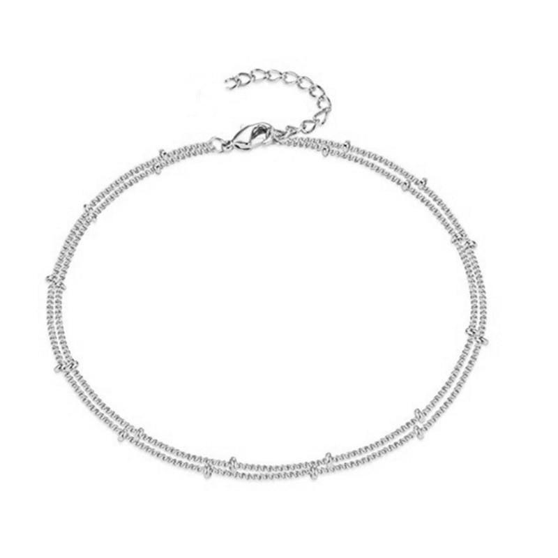 Elegant Double-Layer Copper Bead Anklet - Fashionable & Versatile Women's Foot Chain
