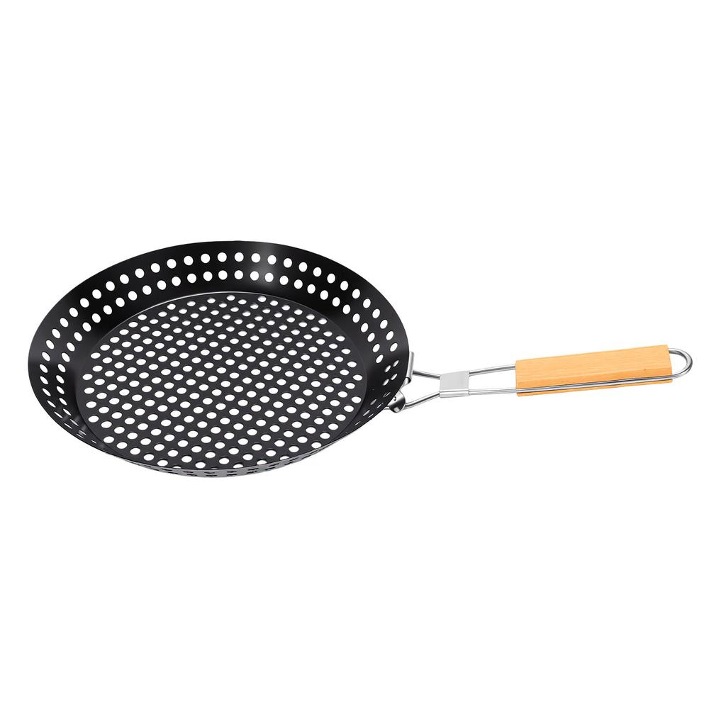 Grilling Skillet Stainless Steel Round Shape Foldable Vegetable Grill Basket for Camping Commercial