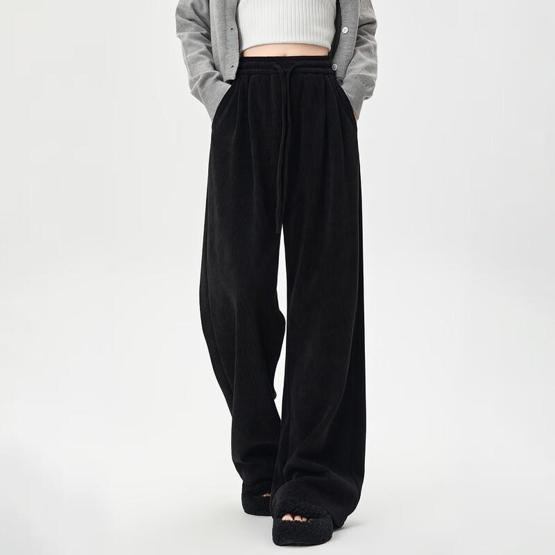HSTYLE Women's 2025 Relaxed High-Waist Wide-Leg Trousers
