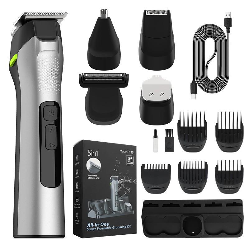 Waterproof electric shaver, household men's hair clipper, multi-functional electric nose hair trimmer set wholesale
