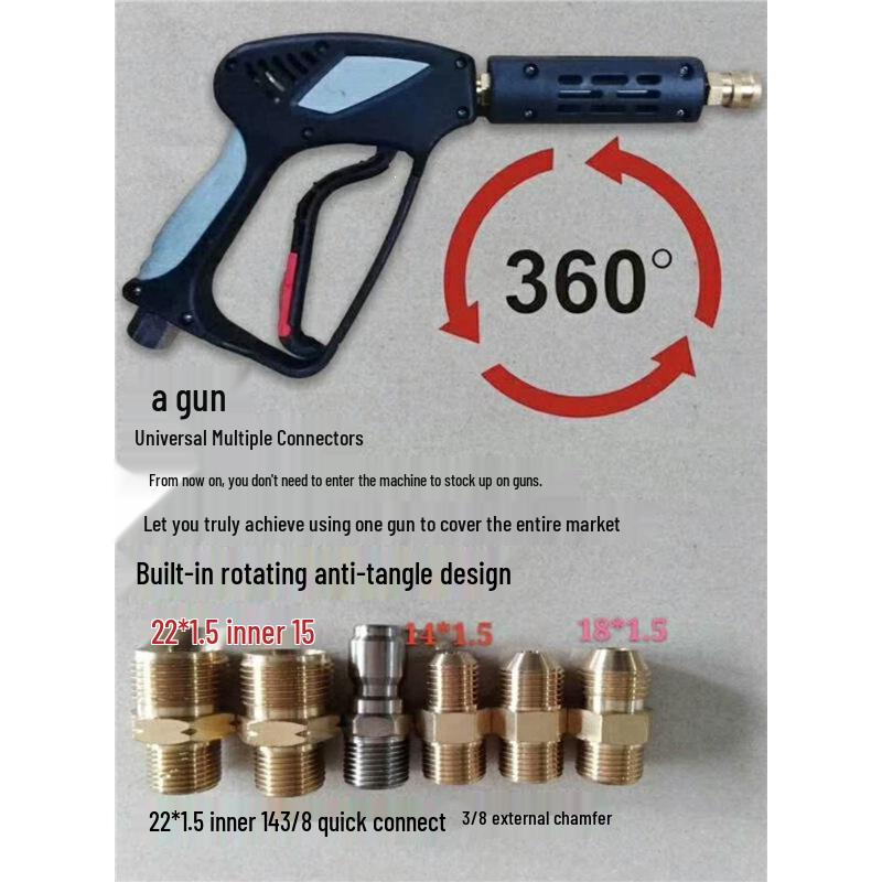 High-Pressure Washer Water Gun 3015 with 360-Degree Anti-Tangle Connector for Car Washing