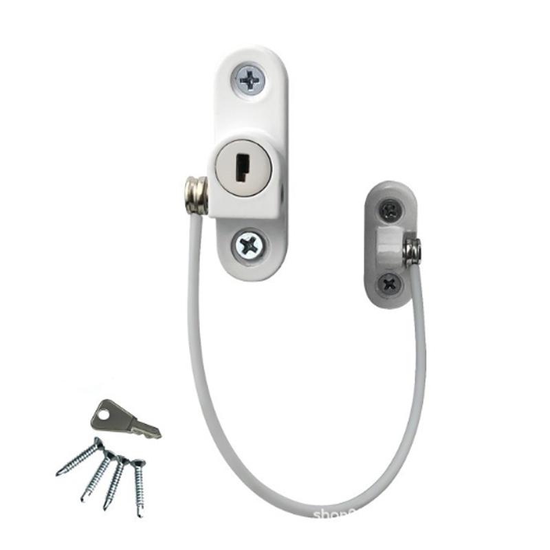 Door Restrictor Window Security Cable Key Lock Child Baby Thickened Safety