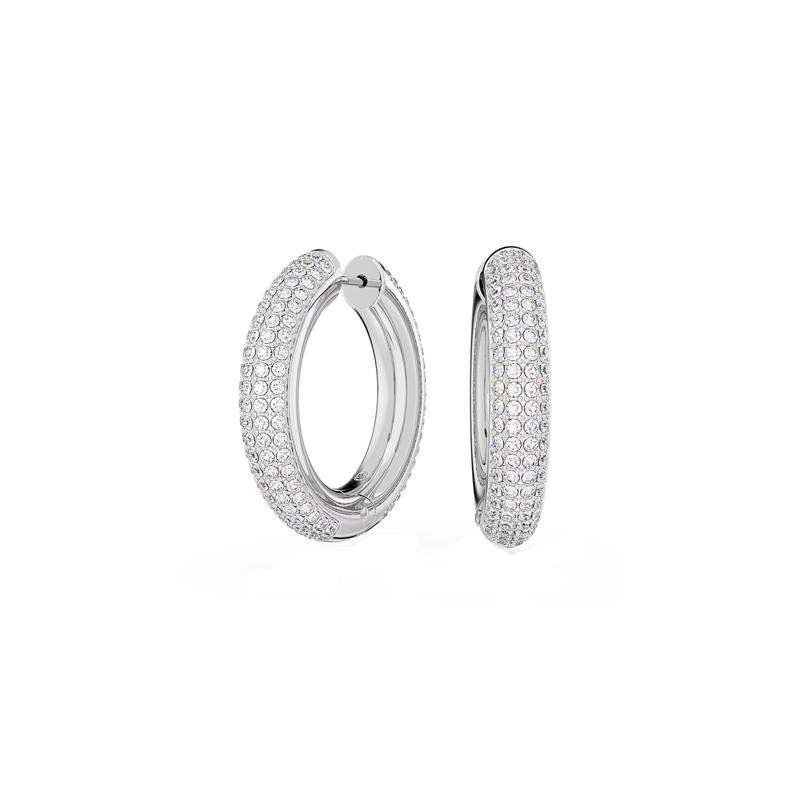 Swarovski Dextera fashionable large hoop rhodium-plated earrings for women 5651392